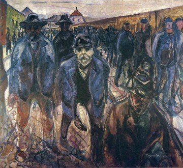 Edvard Munch Painting - Los trabajadores en su camino a casa 1915 Edvard Munch